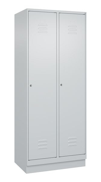 C+P Umkleidespind Classic PLUS, Sockel, 2 Abteile, 1950x800x500mm, 7035/7035, Zylinderschlösser, 080020-22 S10024