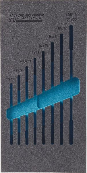 Hazet 2-Komponenten Weichschaum-Einlage, für 163-95/8, Abmessungen / Länge: 342 mm x 172 mm, 163-95L