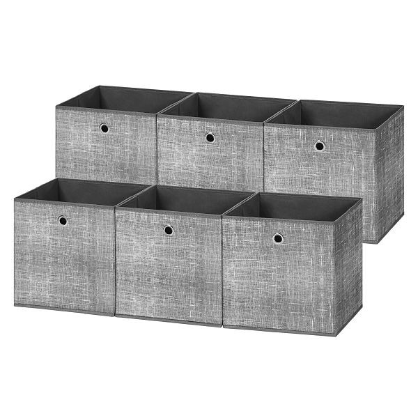 SONGMICS Aufbewahrungsboxen, Grau, 30x30x30 cm, VE: 6 Stück, RFB02LG-3