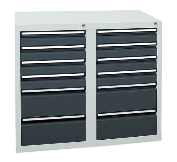 stumpf Schubladenschrank Serie STS 410, RAL 7035/7016, 12 Schubladen (8x100, 4x200 mm), 7102671