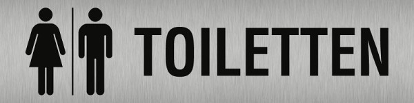 Moedel Piktogramm Toiletten Damen/Herren, Edelstahl, selbstklebend, 160x40 mm, 57333