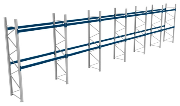 BITO Palettenregal P2 4005x1100x17100 Komplettregal, 2E, 800 RAL5010 U, 56444
