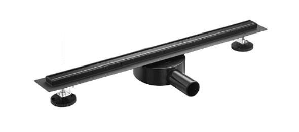 Sanotechnik Duschrinne 80cm Nirosta Schwarz-Optik inkl. Siphoneinsatz mit Anschluss 40mm, DTSB80