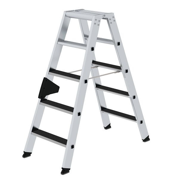 Munk Günzburger Steigtechnik Stufen-Stehleiter beidseitig begehbar mit clip-step R 13 2x5 Stufen, 041638