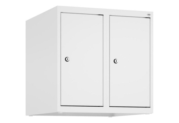C+P Schrankaufsatz Classic PLUS, Aufsatzschrank, 9016/9016, Zylinderschlösser, 500x500x500mm, 2 Abteile, 080090-29 S10029