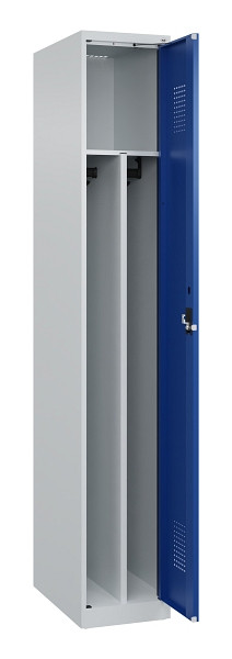 C+P Spind Evolo PLUS, 1 Abteil, 1850x300x500mm, 7035/5010, Verschluss Zylinderschloss, 049000-10F S10033