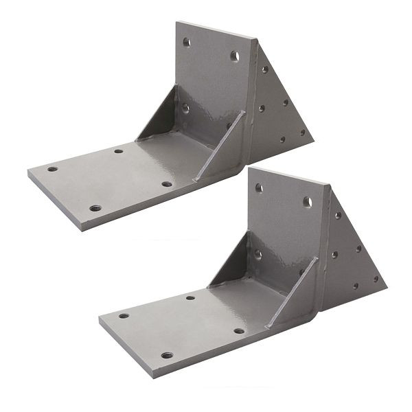 Mendler 2er-Set Dachsparrenadapter für Kassetten-Markise T122 T123, Dachsparren Halterung Adapter, grau, 2x76443