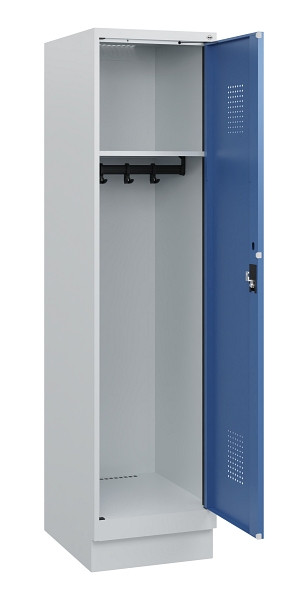 C+P Spind Evolo PLUS, Sockel, 1 Abteil, 1630x400x500mm, 7035/5023, Zylinderschloss, 0490205-12 S10033