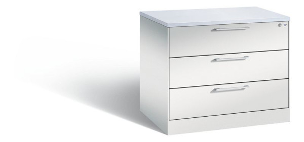 C+P Schubladenschrank Asisto, H710xB800xT600mm, Farbe: Lichtgrau, Bügelgriff, 146273-324 S10039