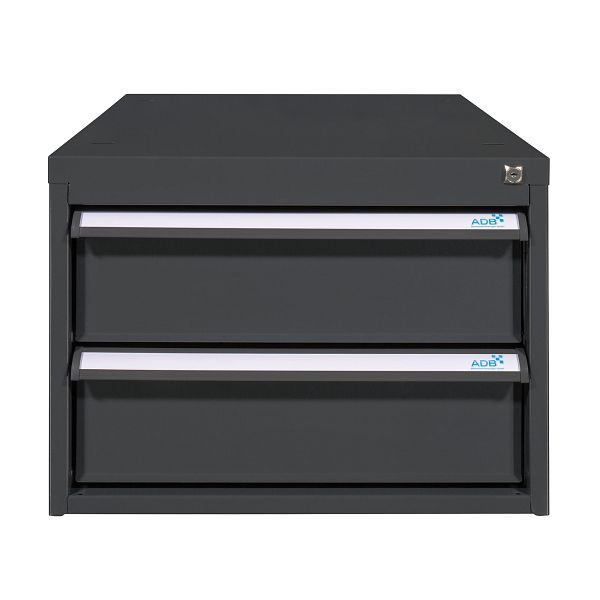 ADB Schubladenbox 300mm, 2 Schubladen, H 400 x B 531, 5 x 700mm, RAL7016, 50542