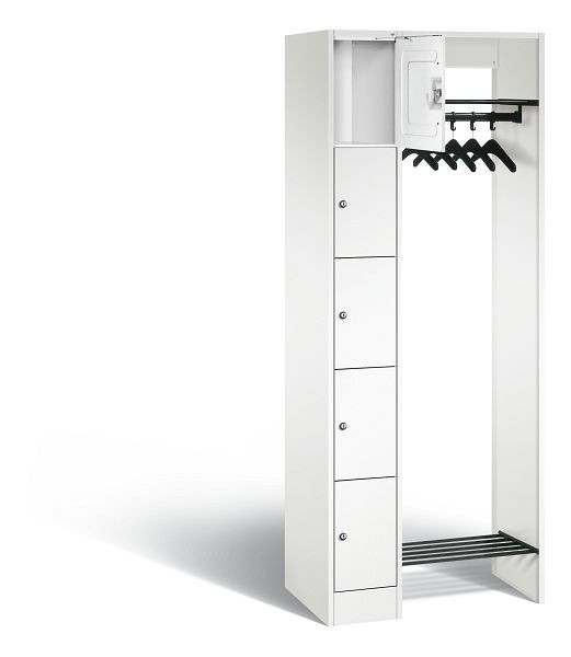 C+P Offene Garderobe Serie 8070, H1950xB740xT480mm, Farbe: Verkehrsweiß, 80700-00 S10327