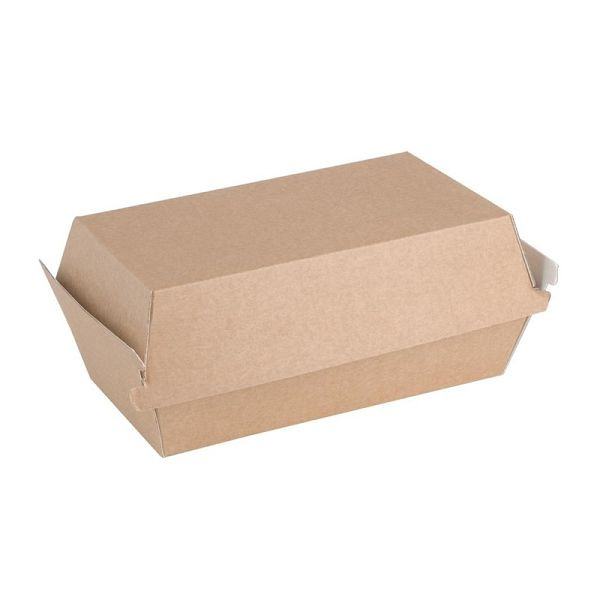 Fiesta Compostable kompostierbare Menüboxen mit Klappdeckel aus Kraftpapier groß 204mm (100 Stück), FB667