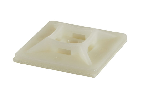 HELLA Klebeplatte, Kabelbinder, Länge: 27.7mm, Breite: 27.7mm, Höhe: 5.5mm, geklebt/Schraubanschluss, Kunststoff, natur, 8HL 707 879-012