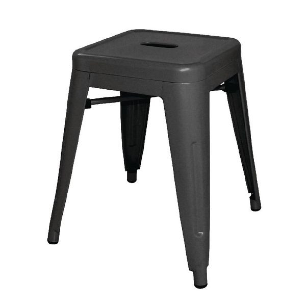 Bolero Bistro niedrige Bistrohocker aus Stahl Sitzhöhe 46cm (4 Stück), DL880