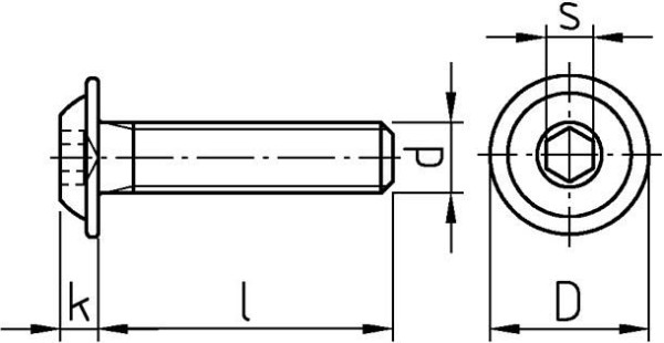 Dresselhaus Halbrundkopfschrauben mit Innensechskant und Bund, A2 ähnlich ISO 7380-2, M5x20, VE: 500 Stück, 0348000000500020000001