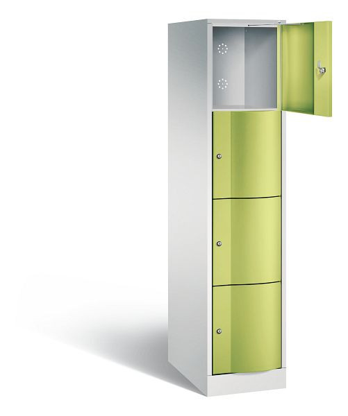 C+P XL-Schließfachschrank Resisto, H1950xB396xT640mm, Farbe: Lichtgrau / Viridingrün, 8470-173 S10016