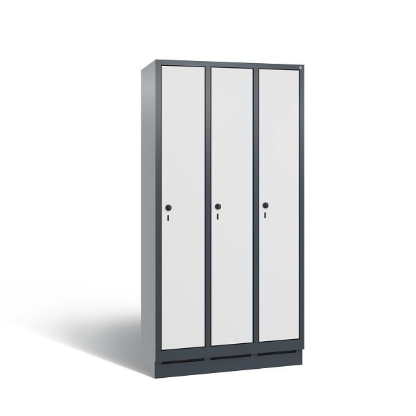 C+P Spind Evolo, 3 Abteile, H1800xB900xT500 mm, Anthrazit/HPL Weiß, 48020-30 S11110