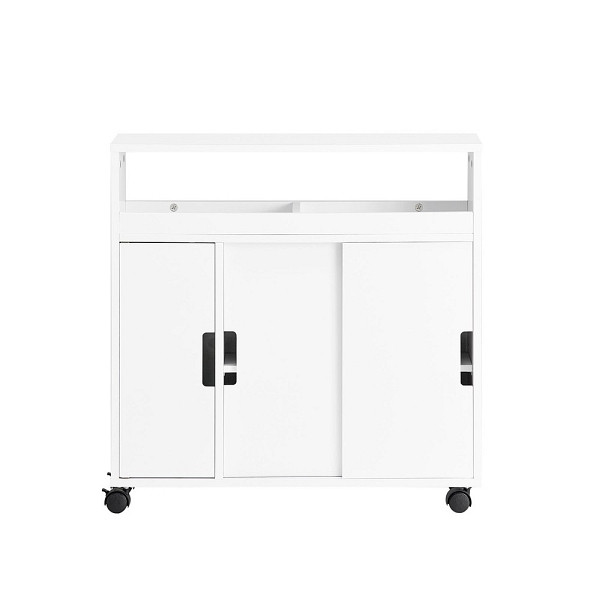 SoBuy Toilettenschrank mit Toilettenpapierhalter und zwei Türen Weiß 70x20x71 cm, Rustikal, BZR02-W