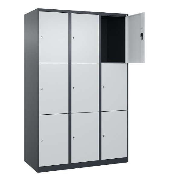 C+P Schließfachschrank Evolo PLUS, 9 Fächer, 1850x1200x500mm, 7016/7035, 049000-323 S10017