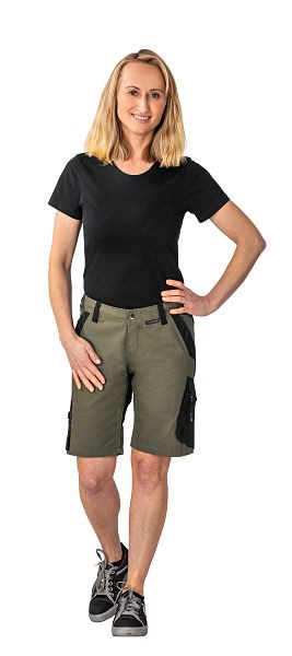 Planam Norit Damen Shorts, oliv/schwarz, Größe S, 6465044