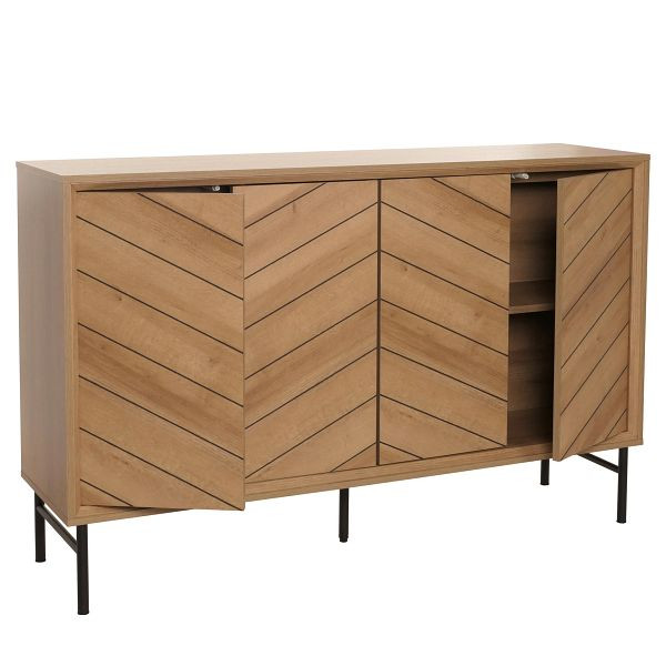 Mendler Sideboard HWC-M50, Schrank Kommode Highboard Anrichte, 94x151x40cm, natur, 105387+105388