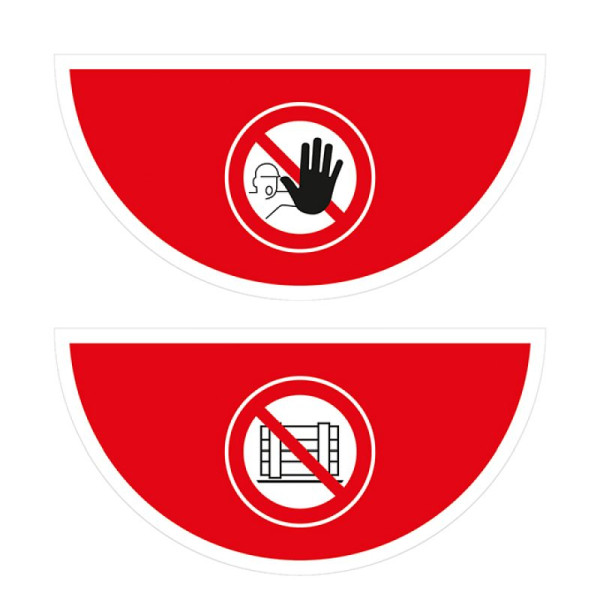 Stein HGS Boden-Sicherheitskennzeichen -Verbotssschild-, Halbkreis, Zutritt verboten / 900 x 450 mm, Materialstärke: 0,3 mm, 39608