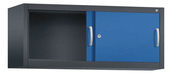 C+P Aufsatzschrank Acurado, H500xB1200xT400mm, Farbe: Schwarzgrau / Enzianblau, Bügelgriff, 1 OH, 2044-00 S10084