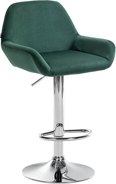 CLP Barhocker Braga Samt chrom, dunkelgrün, 320897