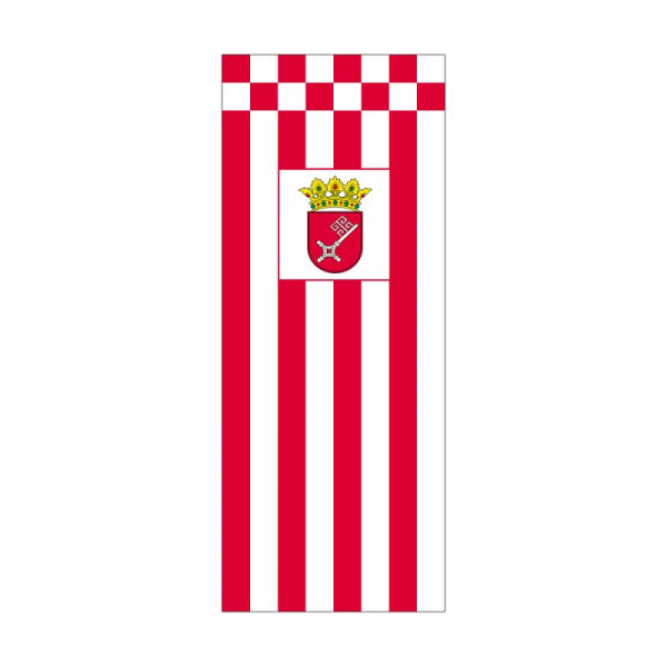 Stein HGS Landesdienstflagge Bremen (mit Schlüsselwappen), 400x150cm, FlagTop 160 g/m², für Fahnenmasten ab 8m ohne Hohlsaum, 26279