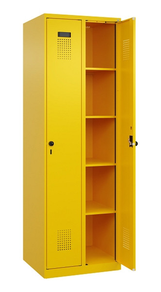 C+P Wäsche-Spind Evolo PLUS, 2 Abteile, 1850x600x500mm, 1023/1023, Verschluss Drehriegel, Ablageböden 8, 049000-20B S10022