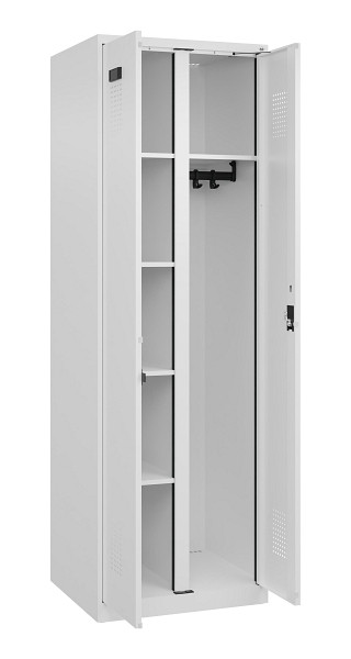 C+P Wäsche-/Garderobenspind Evolo PLUS, 2 Abteile, 1850x600x500mm, 9016/9016, Zylinderschloss, 049600-20 S10047