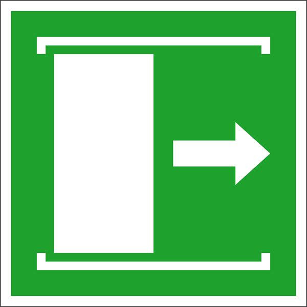 SafetyMarking Rettungsschild, Schiebetür öffnet nach rechts, BxH 10x10 cm, Folie, selbstklebend, langnachleuchtend, 38.A2082