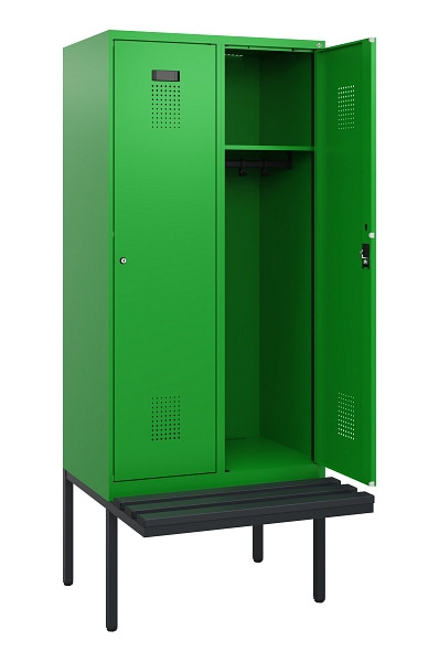 C+P Spind Evolo PLUS, 2 Abteile, 1950x800x815mm, 6037/6037, Zylinderschloss, Material Sitzfläche Kunststoff, 0490405-22 S10107