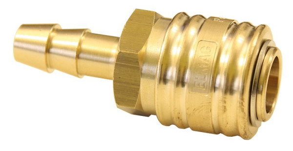 ELMAG Kupplung mit Schlauchtülle,9 mm, Messing, 46014, 9004853460142