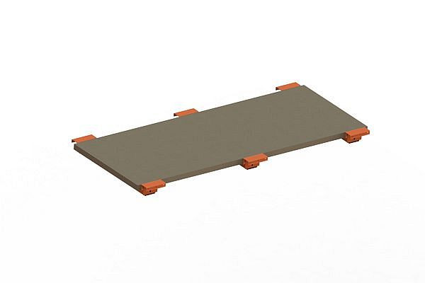 Meta Spanplattenboden 1825x800x38 mm mit abgesetzter Tiefenauflage, für Palettenregal MULTIPAL, 200189935