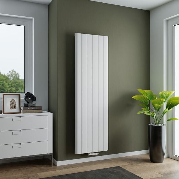 Ximax Aluminiumheizkörper Trigo 1800 mm x 565 mm 1151 Watt Mittenanschluss Weiß Struktur, 11649