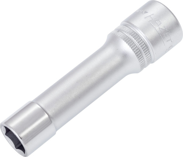 Hazet Steckschlüsseleinsatz, Sechskant, Vierkant hohl 12,5 mm (1/2 Zoll), 12 mm, Lange Ausführung Mit Rändelung, 900LG-12