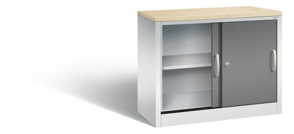 C+P Sideboard mit Schiebetüren Acurado, H720xB1000xT400mm, Farbe: Lichtgrau / Vulkangrau, Bügelgriff, 2 OH, 5725-00 S10121