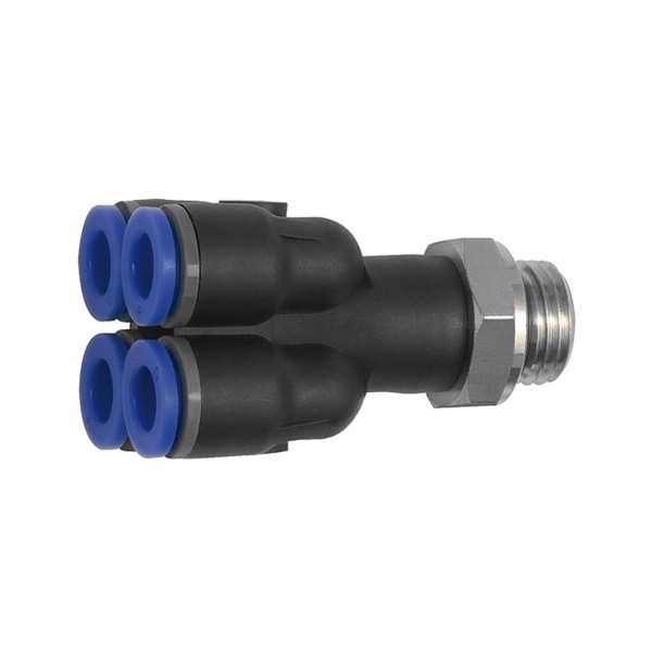 Riegler Mehrfachverteiler »Blaue Serie«, 4-fach, drehbar, M5 außen Ø 4mm, 135720