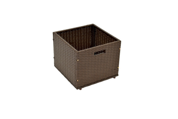 Merxx Unterschiebbox für Eckbank, klein, braun, Stahlgestell mit Kunststoffgeflecht, 28824-210