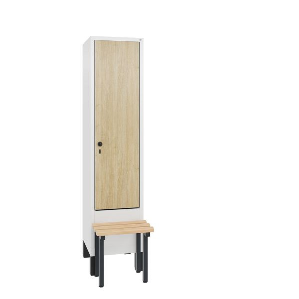 C+P Spind Evolo, 1 Abteil, H1850xB420xT815 mm, Weiß/MDF Eiche, 48030-12 S10297