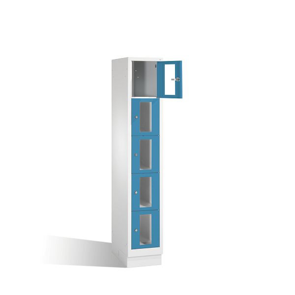 C+P Schließfachschrank Classic, H1800xB320xT500mm, Farbe: Lichtgrau / Lichtblau, 8020A105 S10003