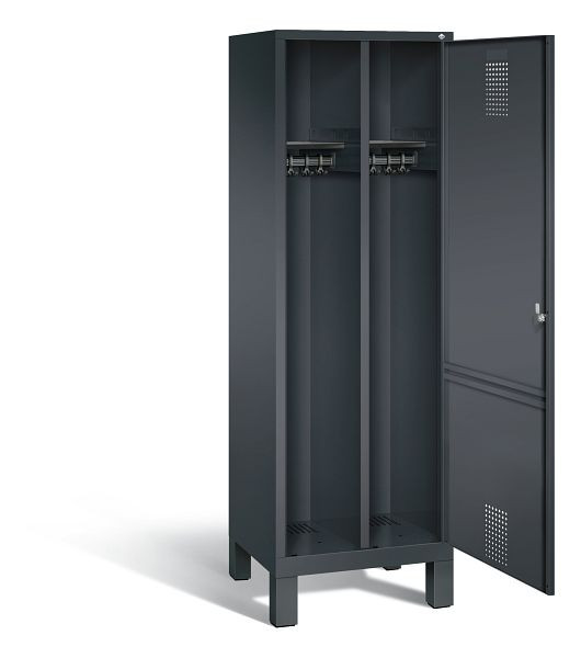 C+P Schwarz-Weiss-Spind Evolo, H1850xB610xT500mm, Farbe: Schwarzgrau, 48210-20 S10058