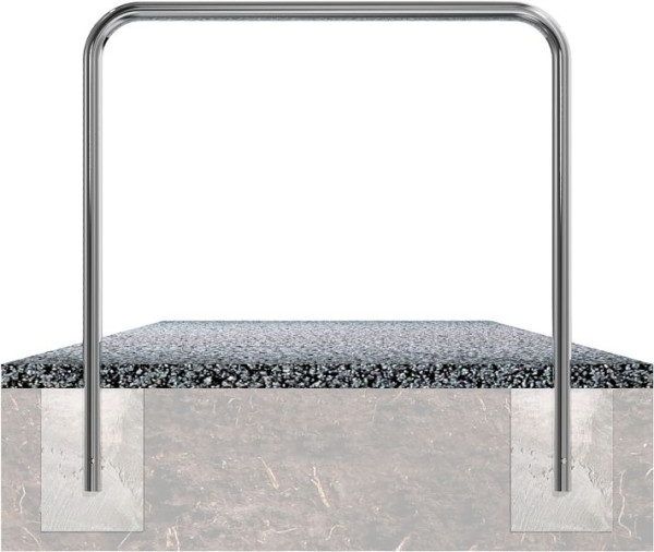 Schake Edelstahlbügel Ø 48 mm zum Einbetonieren, ohne Querholm, Gesamtbreite 1000 mm, 449_12