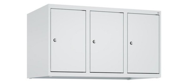 C+P Schrankaufsatz Classic PLUS, Aufsatzschrank, 7035/7035, Zylinderschlösser, 500x900x500mm, 3 Abteile, 080090-30 S10024