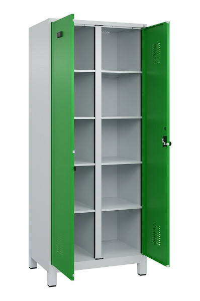 C+P Wäsche-Spind Evolo PLUS, mit Füßen, 2 Abteile, 1950x800x500mm, 7035/6037, Verschluss Drehriegel, 049012-22B S10011