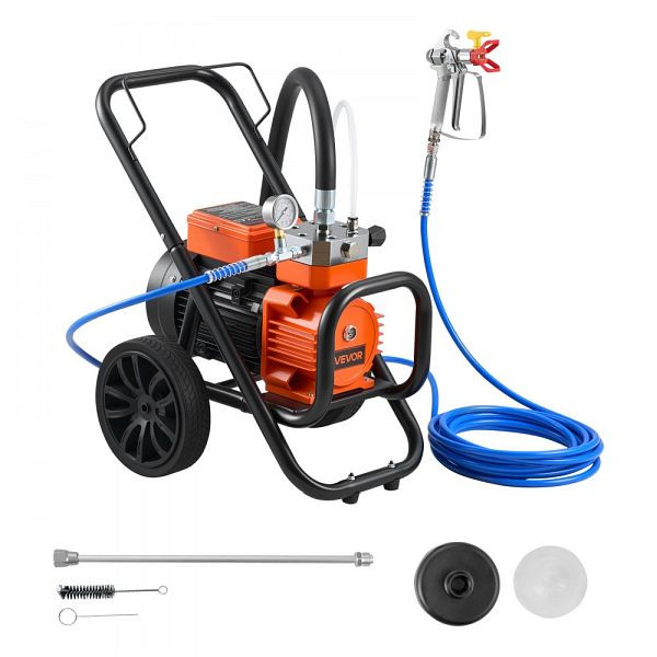 VEVOR 2000W Membran-Airless-Farbspritzgerät, 22,75 MPa, inkl. 10 m Schlauch, Reinigungsnadel und Bürste, für Innen/Außen, GMSGYWQPTJ306ABCM001V2