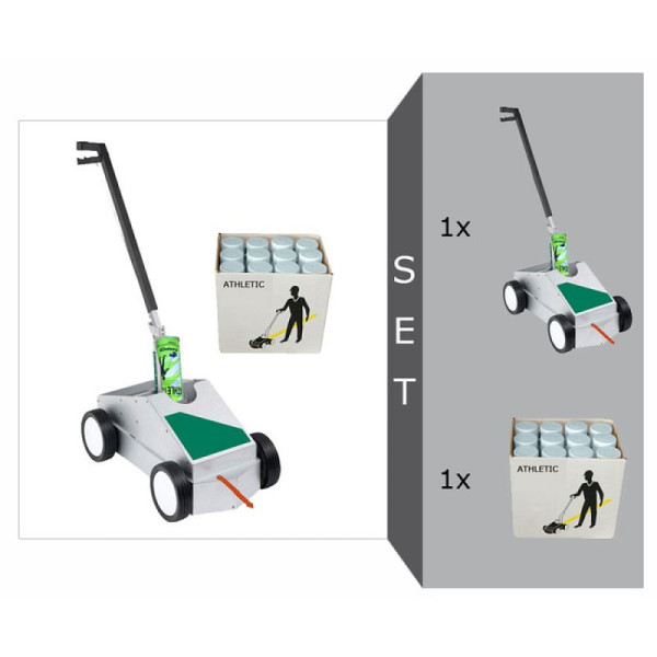 Stein HGS Markierwagen -Sport Striper- Komplett-Set, Markierwagen -Sport Striper-, inkl. 3 Kartons (36 Dosen), Markierfarbe -Athletic-, 28066