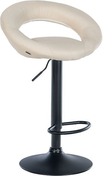 CLP Barhocker Olinda Stoff schwarz, creme, 315798, 4251756433208