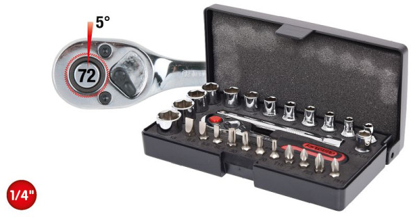 KS Tools 1/4" CHROMEplus Steckschlüssel-Satz, 26-teilig, 918.0626